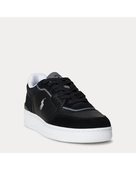 Sneaker Open Masters in camoscio di Polo Ralph Lauren in Black da Uomo