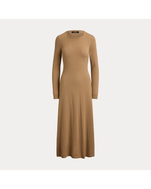 Ralph Lauren Natural Wool Crewneck Jumper Dress