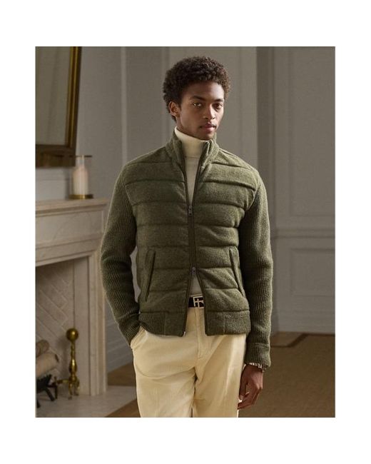 Maglia in misto cashmere e piumino di Ralph Lauren in Green da Uomo