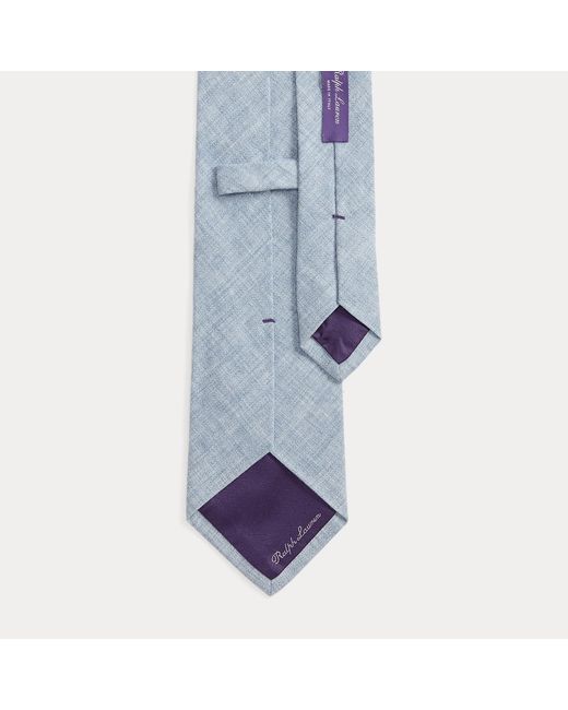 Ralph Lauren Blue Délavé Linen-Blend Tie for men