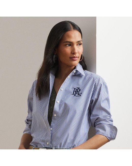 Ralph Lauren Blue Ralph Relaxed Fit Striped Stretch Cotton Shirt