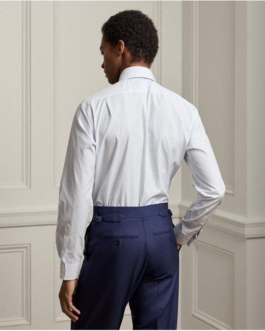 Ralph Lauren White Tattersall Twill Shirt for men