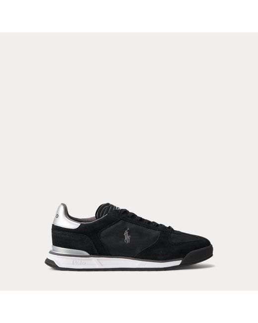 Polo Ralph Lauren Black Varick Suede & Oxford Trainer for men