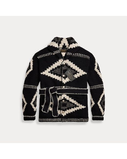 RRL Black Rrl X Zefren-m Hand-knit Cardigan for men