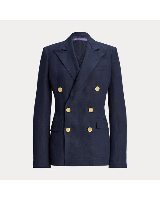 Ralph Lauren Blue Camden Linen Jacket