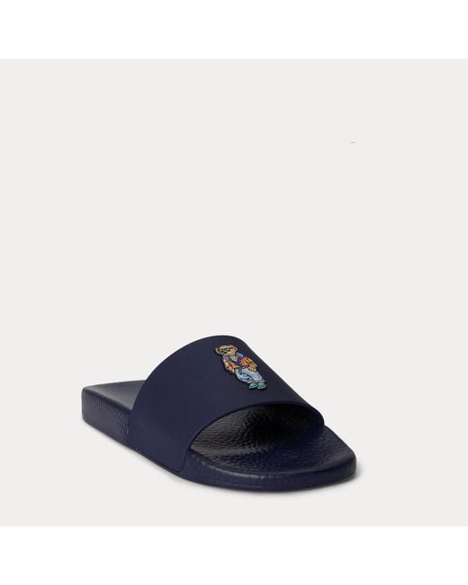 Ralph Lauren Blue Ralph Lauren Polo Bear Slide for men