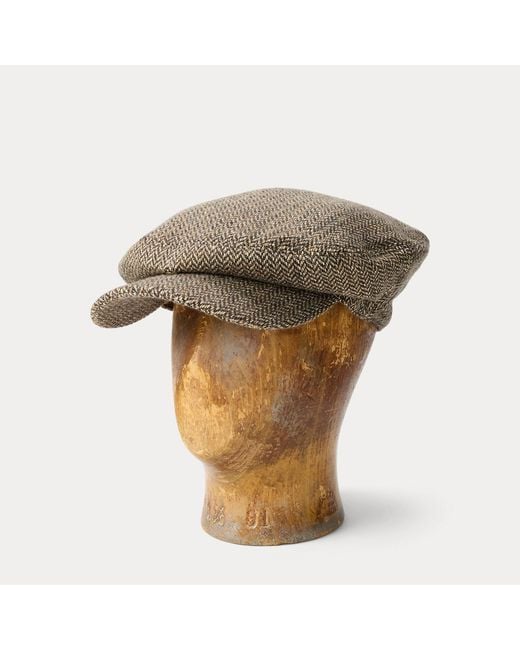 RRL Natural Wool-Blend Herringbone Driver's Cap for men