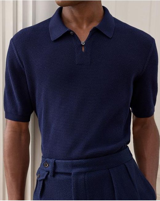 Ralph Lauren Blue Ralph Lauren Textured Cotton Polo Sweater for men