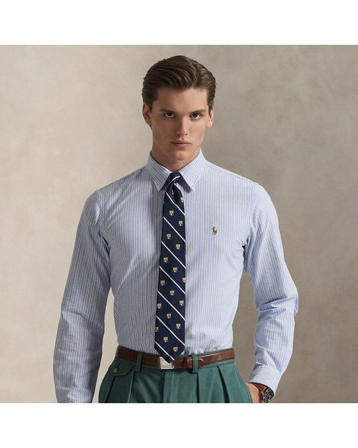 Polo Ralph Lauren Gestreiftes Custom-Fit Oxfordhemd in Blue für Herren