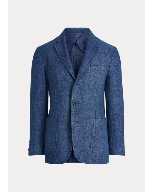 Ralph Lauren Blue Polo Soft Linen Sport Coat for men