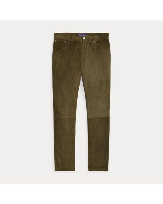 Ralph Lauren Handgemaakte Suède Broek Met Vijf Zakken in het Green voor heren