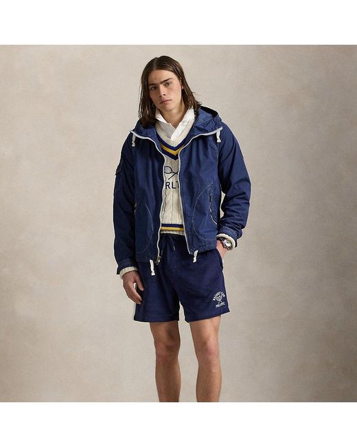 Ralph Lauren Blue 6-Inch Embroidered Terry Track Short for men