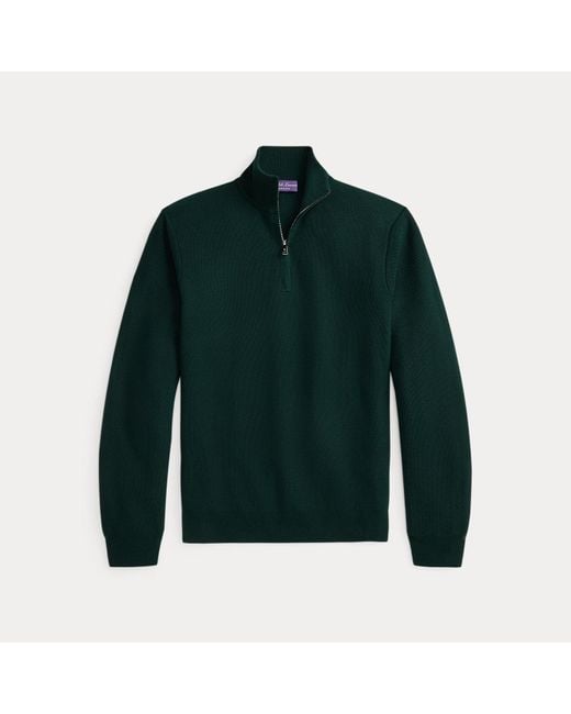 Ralph Lauren Piqué-Pullover Aus Wolle in Green für Herren