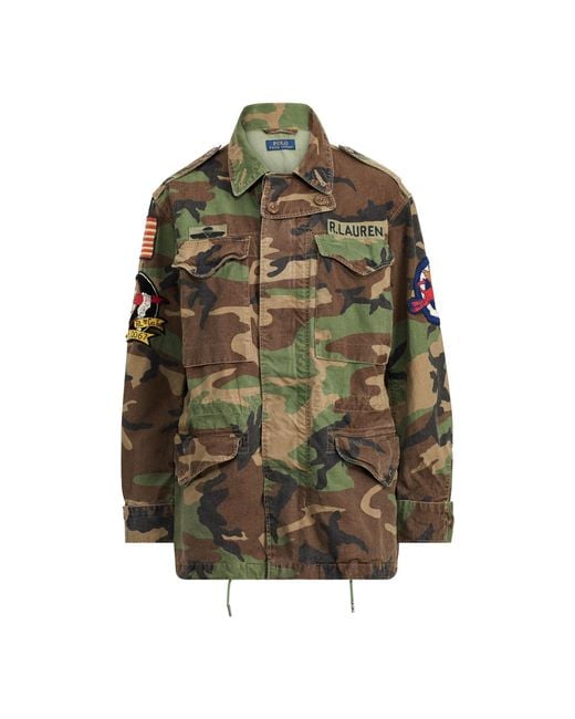 Polo Ralph Lauren Cotton Camo Military Combat Jacket in Green | Lyst