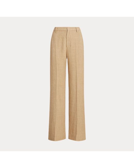 Polo Ralph Lauren Natural Silk-linen Wide-leg Trouser