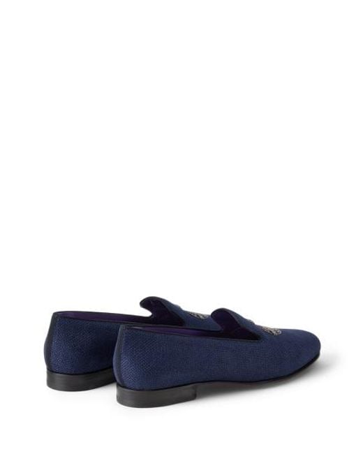 Ralph Lauren Blue Ralph Lauren Alonzo Bullion Crest Linen Slipper for men