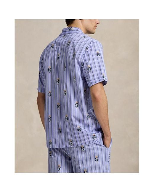 Camicia da pigiama Polo Bear di Polo Ralph Lauren in Blue da Uomo