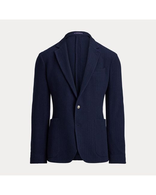Ralph Lauren Blue Hadley Hand-Tailored Herringbone Jacket for men