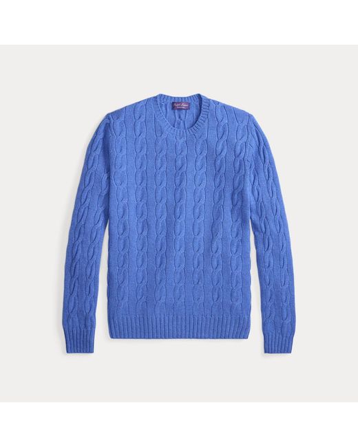 Ralph Lauren Blue Cable-knit Cashmere Jumper for men