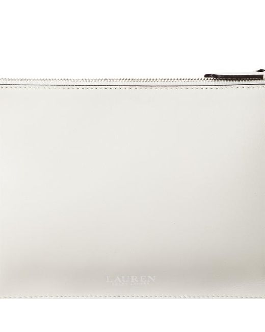 Lauren by Ralph Lauren Gray Leather Medium Landyn Crossbody Bag