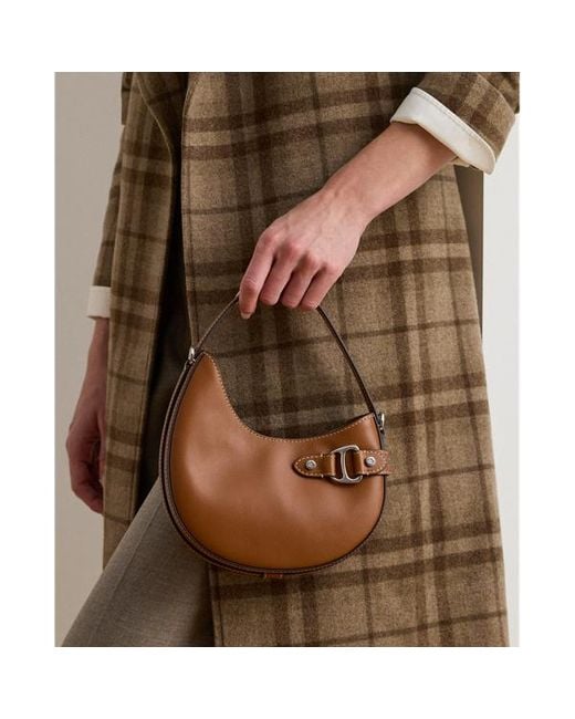 Borsa a tracolla Tasha piccola in pelle di Ralph Lauren in Brown