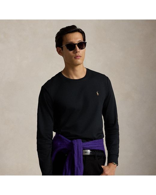 Polo Ralph Lauren Black Custom Slim Fit Soft Cotton T-shirt for men