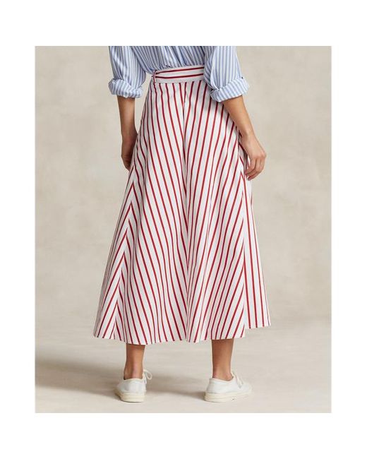 Polo Ralph Lauren Blue Striped Cotton A-line Skirt