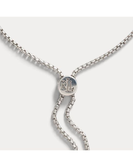 Ralph Lauren Metallic Sterling Logo Slider Bracelet