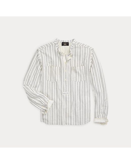 RRL White Jacquard-knit Popover Shirt for men