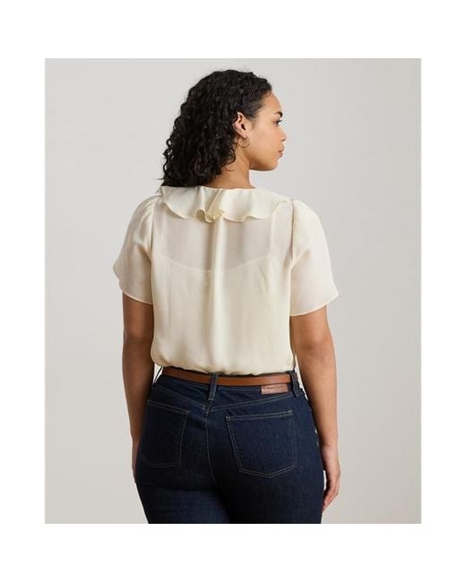 Ralph Lauren Natural Ralph Lauren Ruffle-Trim Georgette Blouse