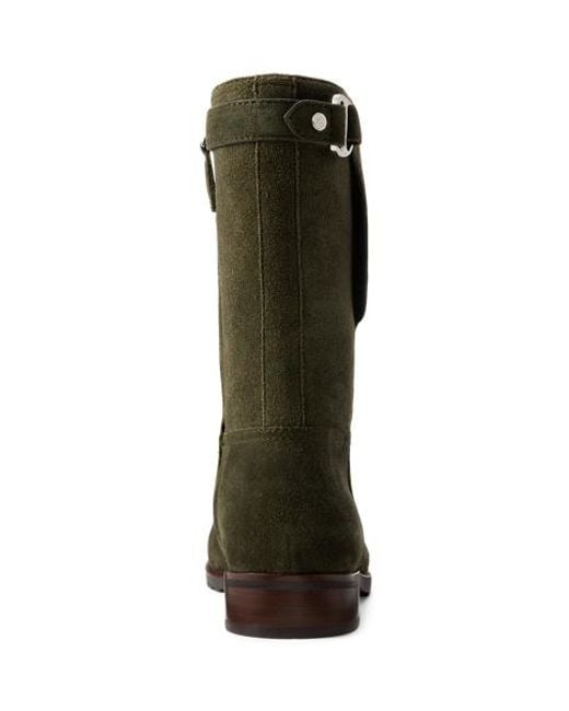 Ralph Lauren Green Tasha Suede Boot