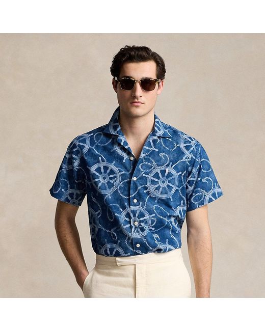Camicia in cotone e lino Classic-Fit di Polo Ralph Lauren in Blue da Uomo