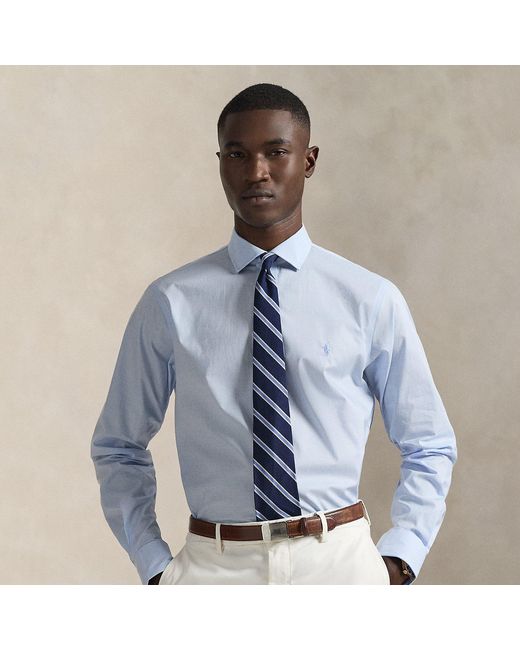 Polo Ralph Lauren Blue Custom Fit Textured Shirt for men