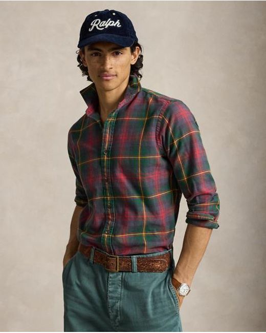 Ralph Lauren Black Classic Fit Plaid Flannel Shirt for men