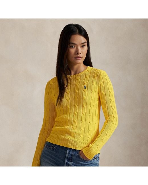 Polo Ralph Lauren Yellow Citron Cotton Sweater With Signature Pony Motif