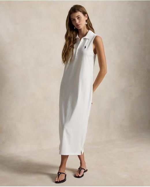 Polo Ralph Lauren Natural Stretch-Cotton Sleeveless Polo Dress