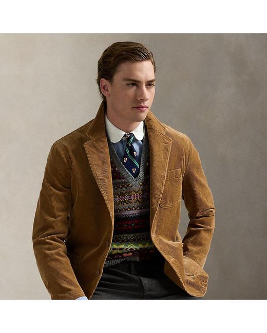 Blazer Moderne Velours Côtelé Stretch Polo Ralph Lauren pour homme en coloris Brown