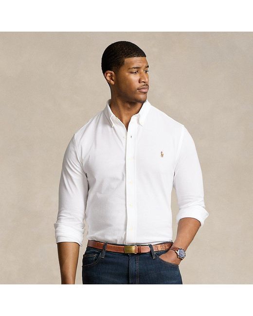 Ralph Lauren White Big & Tall - Knit Oxford Shirt for men