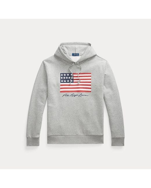 Polo Ralph Lauren Gray Flag Fleece Hoodie for men