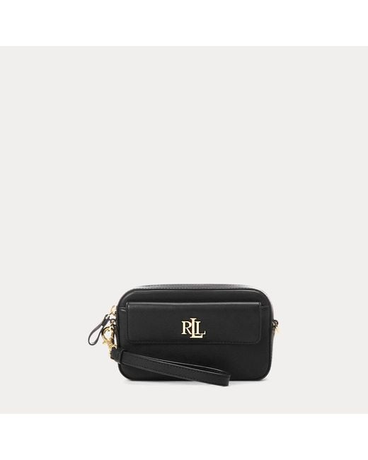 Lauren by Ralph Lauren Black Leather Small Marcy Convertible Pouch