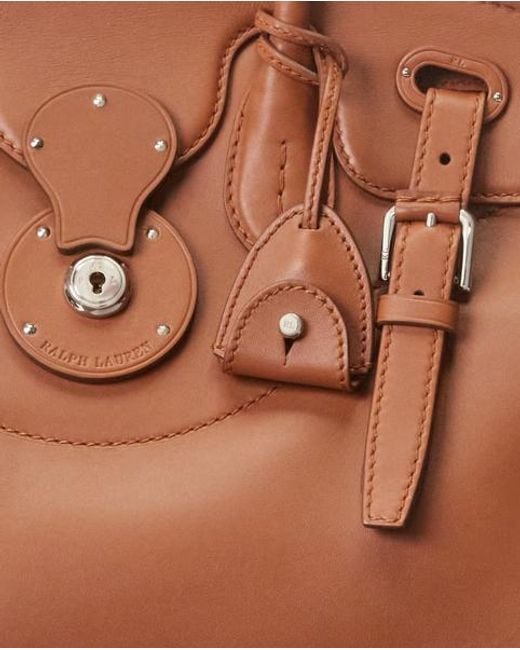 Ralph Lauren Brown Soft Ricky 33 aus Nappaleder