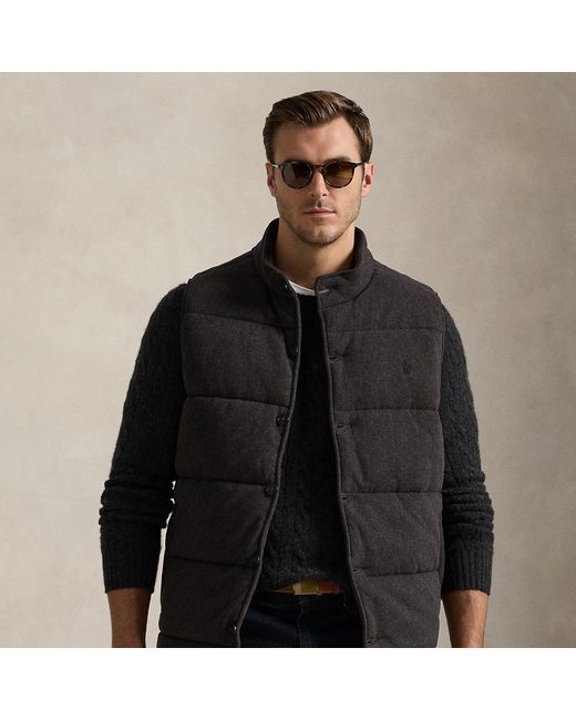 Polo Ralph Lauren Black Herringbone-Print Estate-Rib Waistcoat for men
