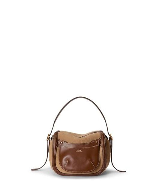 Polo Ralph Lauren Green Polo Id Suede & Leather Mini Satchel