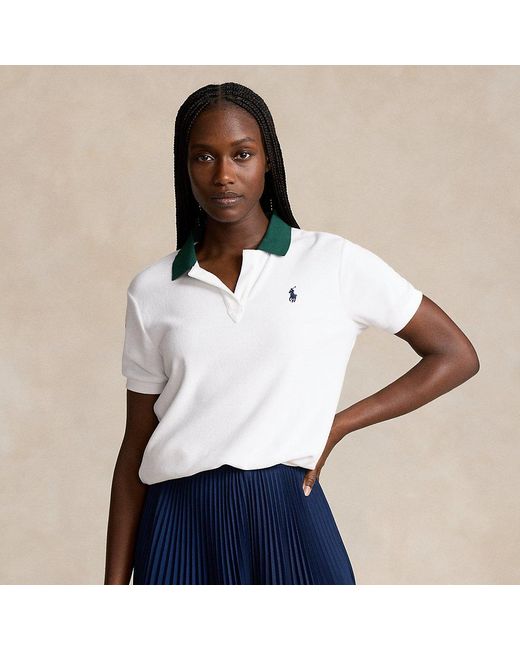 Polo Ralph Lauren White Poloshirt Wimbledon aus Frottee