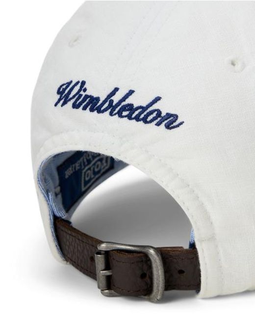 Polo Ralph Lauren White Wimbledon Crest Linen Cap for men