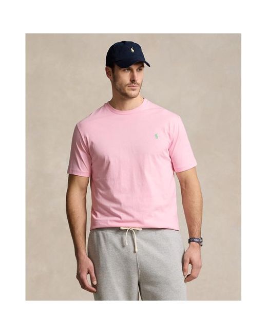 Ralph Lauren Grotere Maten - Jersey T-shirt Met Ronde Hals in het Pink voor heren