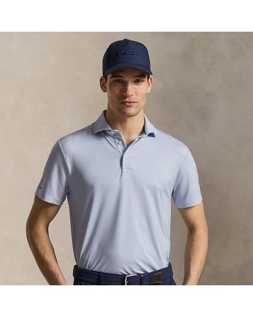 Ralph Lauren Blue Tailored Fit Performance Polo Shirt for men