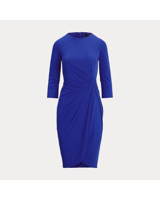 Ralph Lauren Blue Twist-front Stretch Jersey Dress