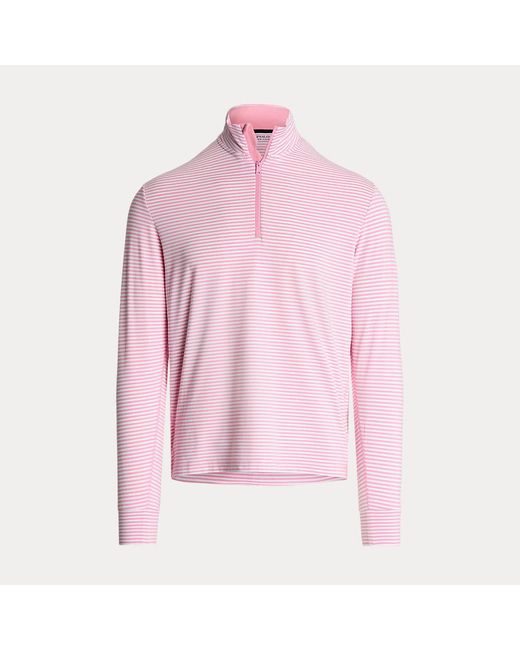 Polo Ralph Lauren Pink Striped Jersey Quarter-zip Pullover for men