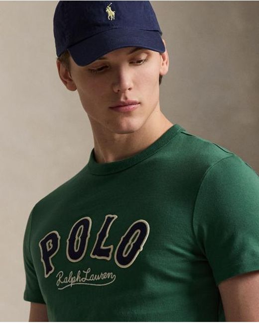 Polo Ralph Lauren Green Custom Slim Fit Western Logo T-Shirt for men
